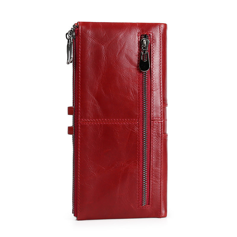 Women's & Men's & Top Layer Leather Long Cowhide Ladies Wallets