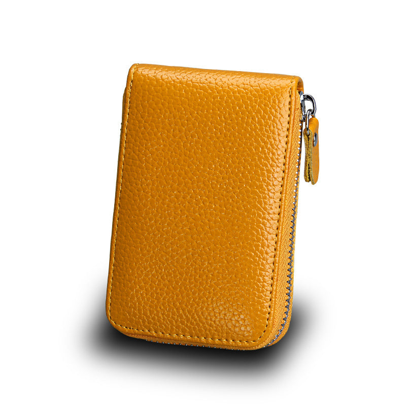 Multifunctional Zipper Expanding Credit Cover Leather Card Holder