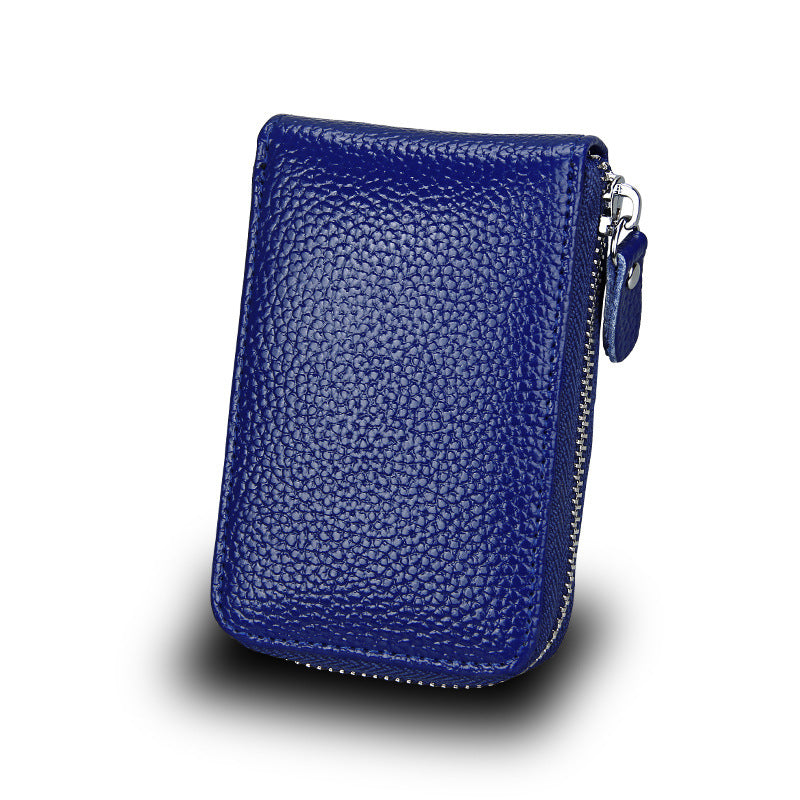 Multifunctional Zipper Expanding Credit Cover Leather Card Holder