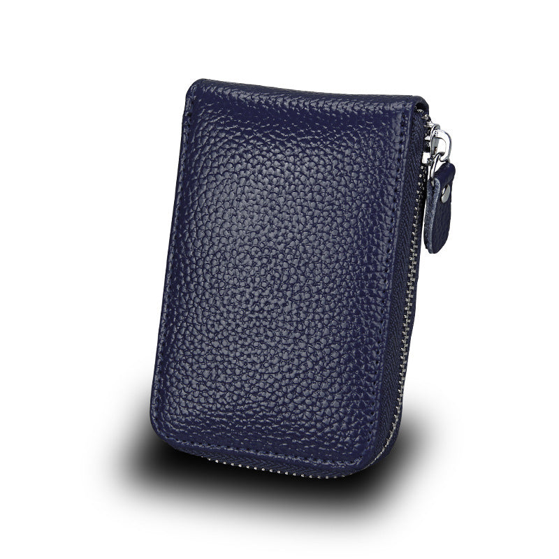 Multifunctional Zipper Expanding Credit Cover Leather Card Holder