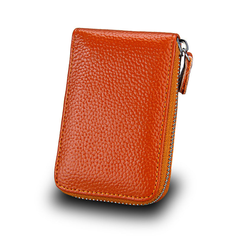 Multifunctional Zipper Expanding Credit Cover Leather Card Holder