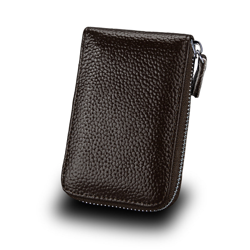 Multifunctional Zipper Expanding Credit Cover Leather Card Holder