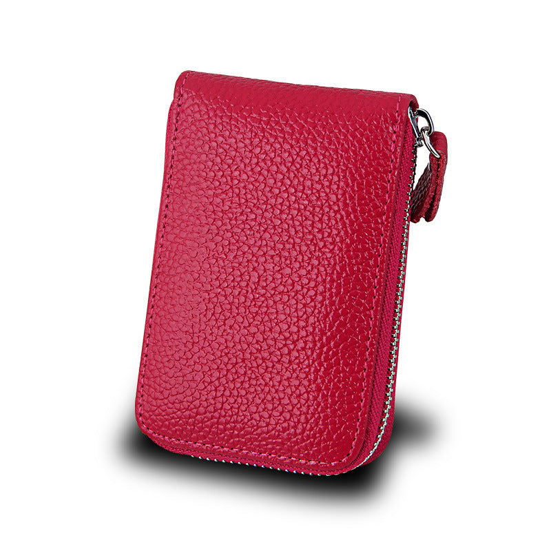 Multifunctional Zipper Expanding Credit Cover Leather Card Holder
