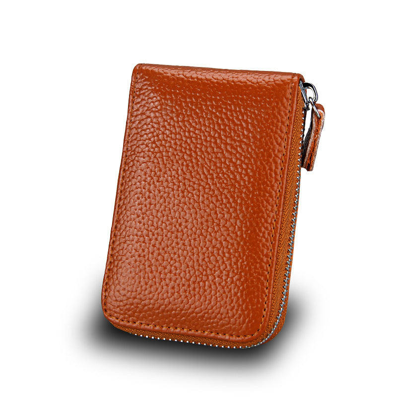Multifunctional Zipper Expanding Credit Cover Leather Card Holder