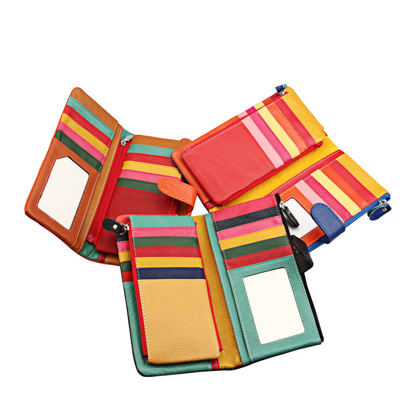 Women's Cowhide Long Multifunctional Multiple Slots Ladies Wallets