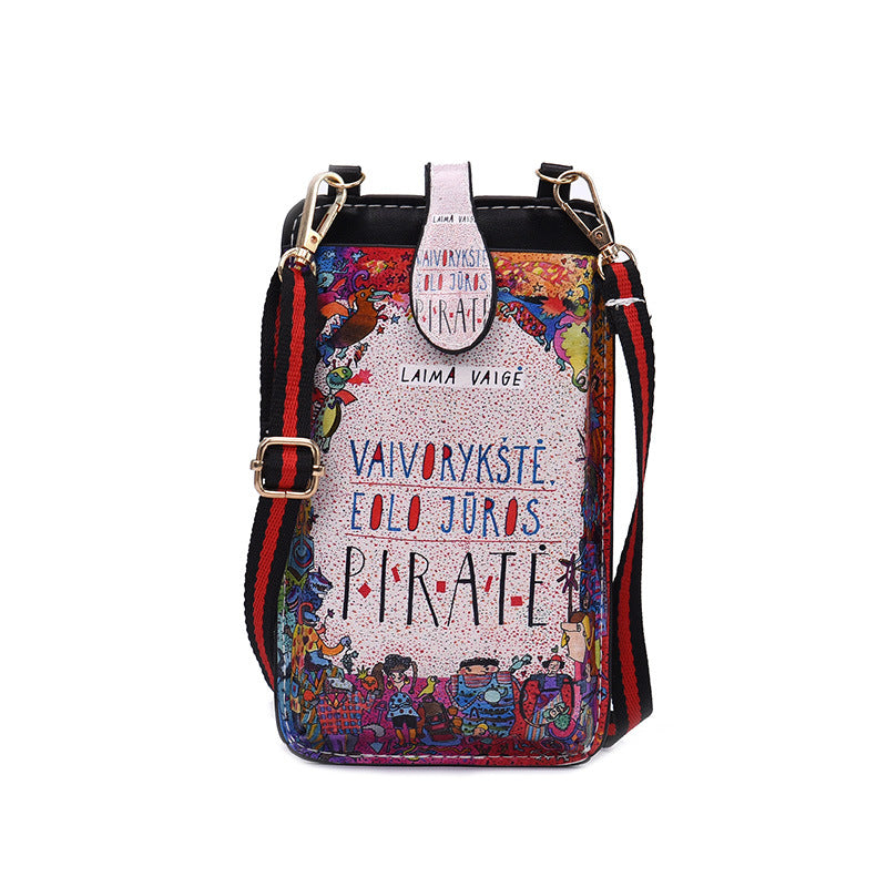 Women's Retro Printed Fashion Trendy Unique Storage Phone Bags