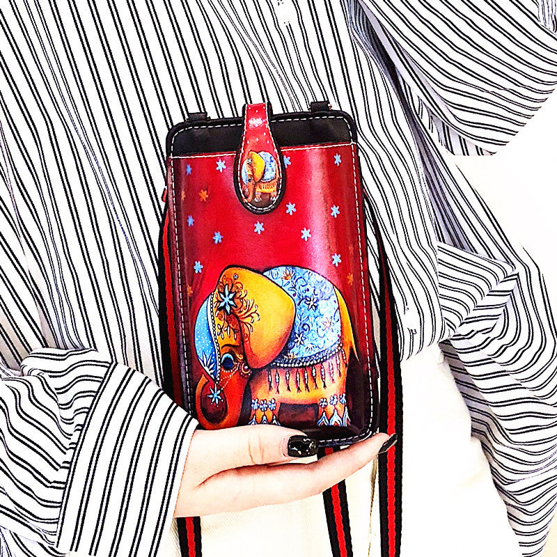 Women's Retro Printed Fashion Trendy Unique Storage Phone Bags