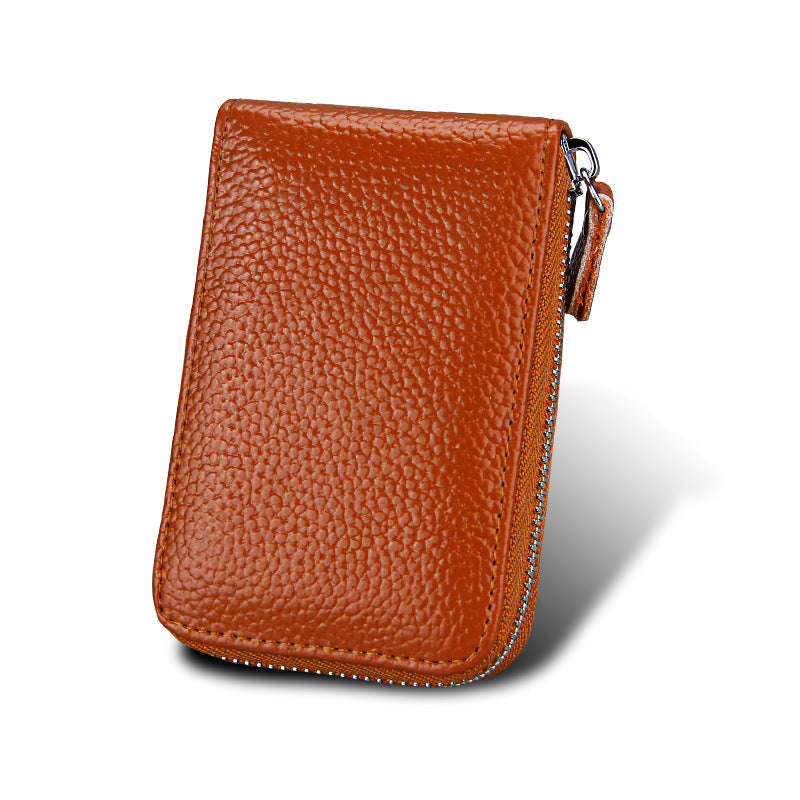 Multifunctional Zipper Expanding Credit Cover Leather Card Holder