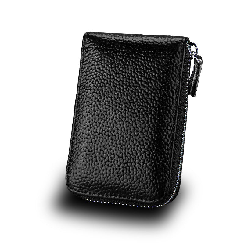 Multifunctional Zipper Expanding Credit Cover Leather Card Holder