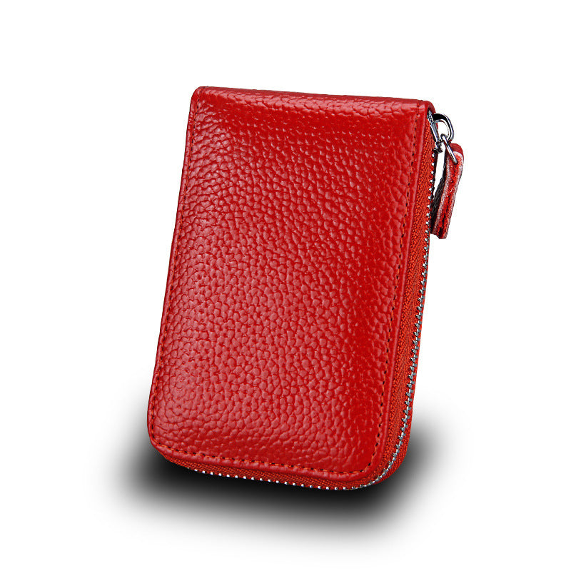 Multifunctional Zipper Expanding Credit Cover Leather Card Holder