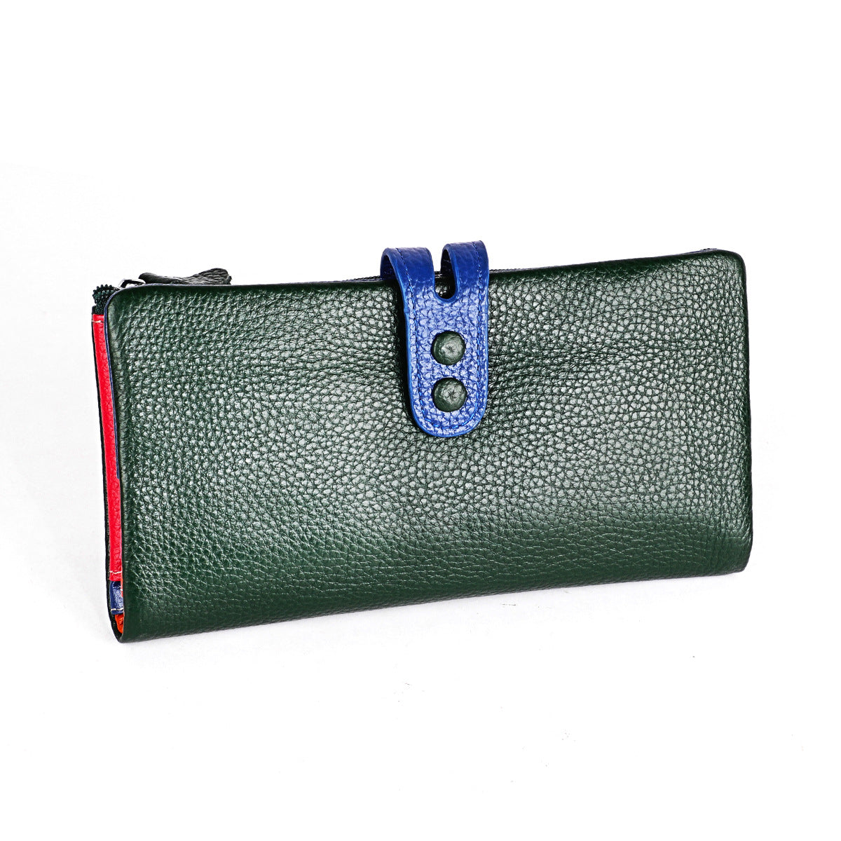 Women's Colorful Mini Long Zipper Leather Billfold Ladies Wallets