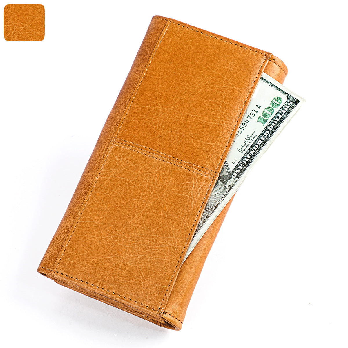 Women's Long Leather Retro First Layer Cowhide Ladies Wallets