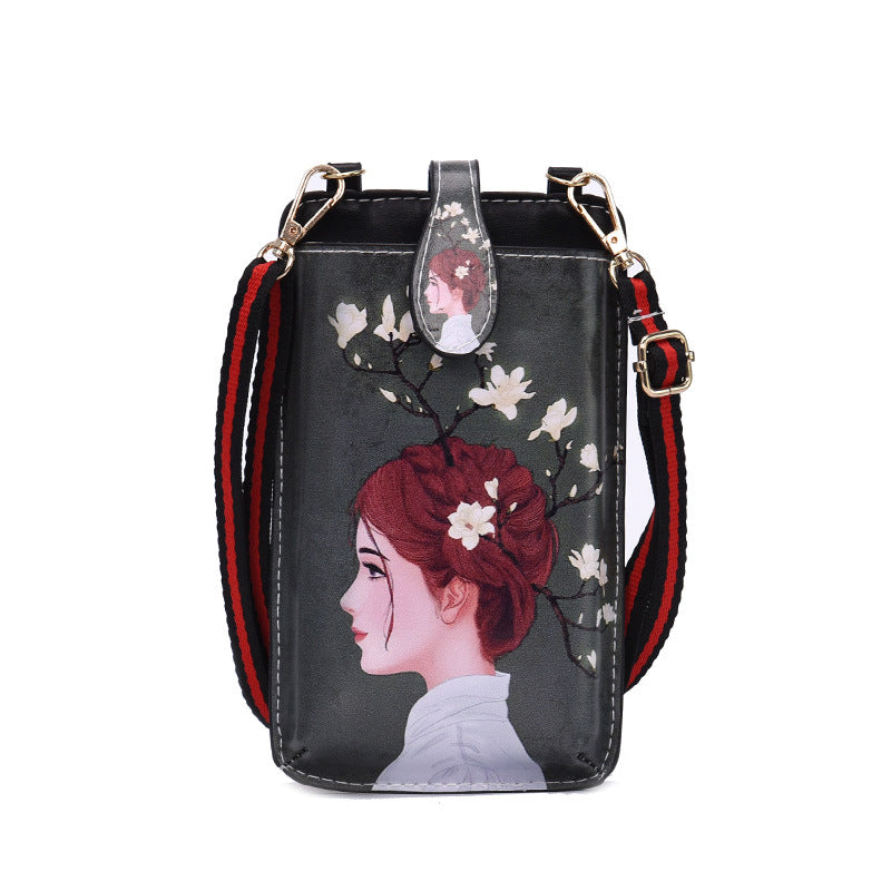 Women's Retro Printed Fashion Trendy Unique Storage Phone Bags