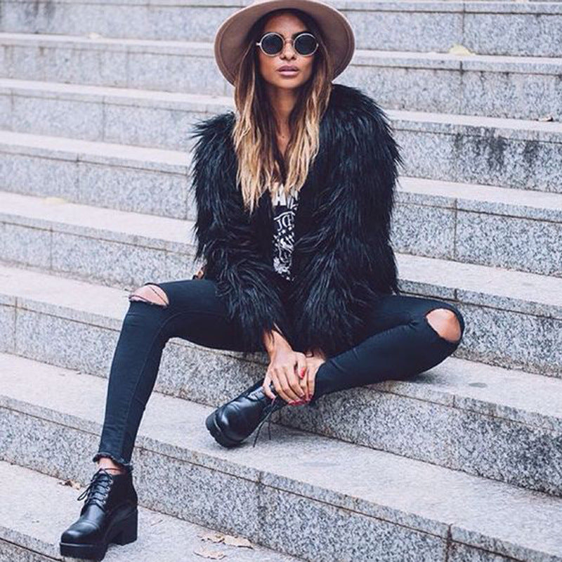 Women's Versatile Faux Fur Warm Long Coats