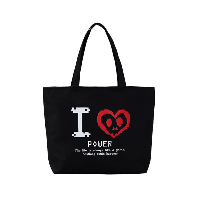 Women's Shopping Artistic Canvas Korean Style Fashion Shoulder Bags
