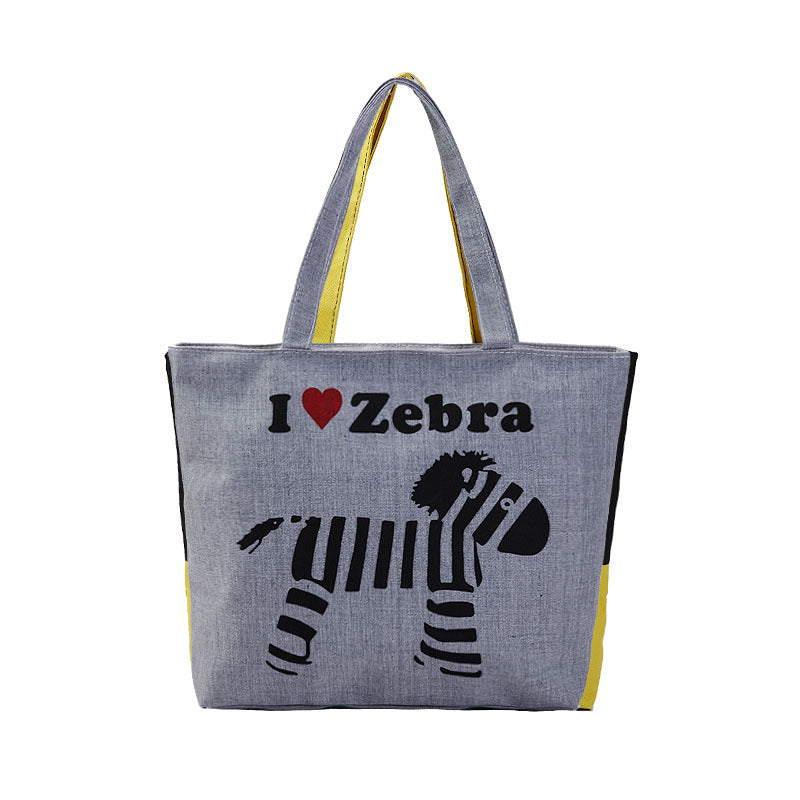 Women's Shopping Artistic Canvas Korean Style Fashion Shoulder Bags