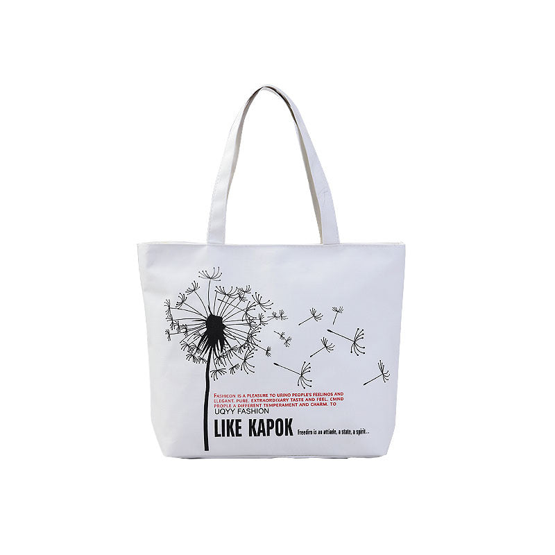 Women's Shopping Artistic Canvas Korean Style Fashion Shoulder Bags