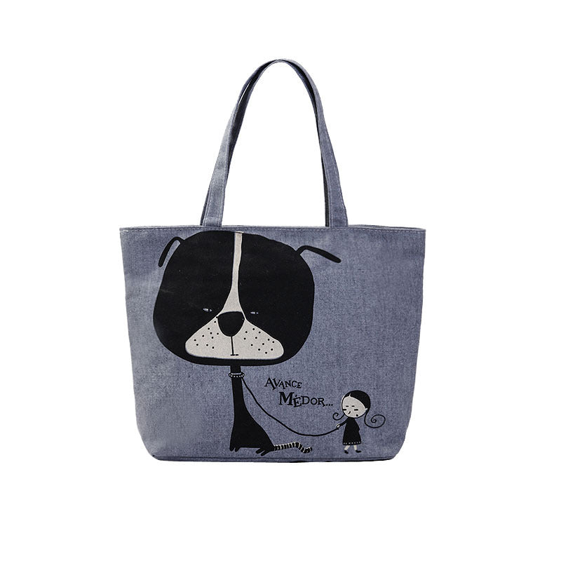 Women's Shopping Artistic Canvas Korean Style Fashion Shoulder Bags