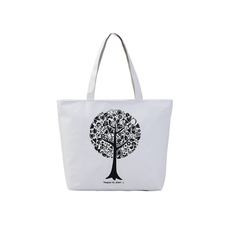 Women's Shopping Artistic Canvas Korean Style Fashion Shoulder Bags