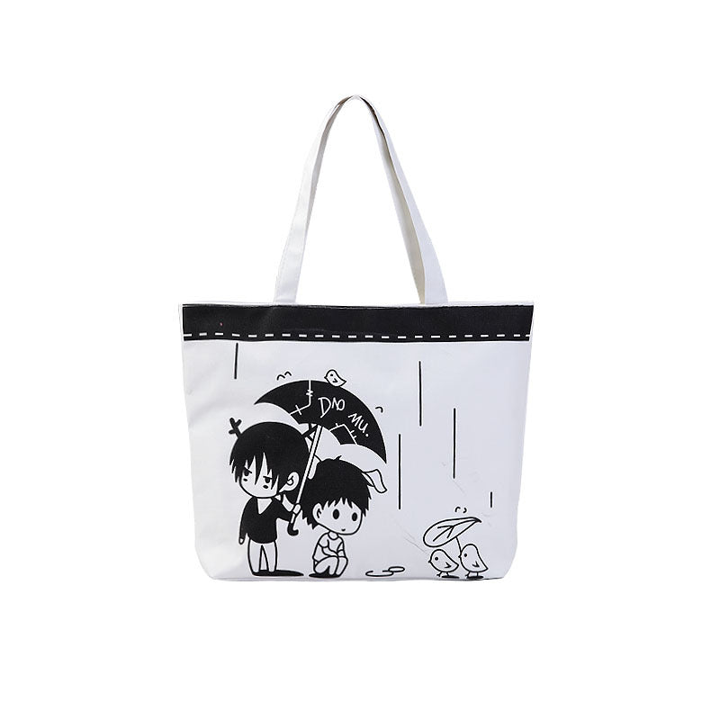 Women's Shopping Artistic Canvas Korean Style Fashion Shoulder Bags