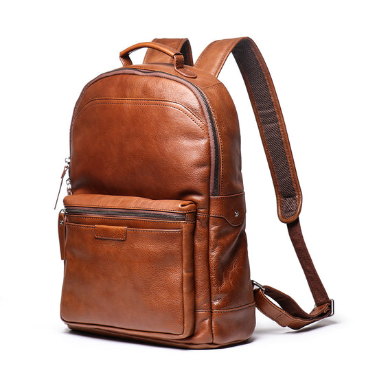 Men's Beautiful First Layer Cowhide Retro Backpacks