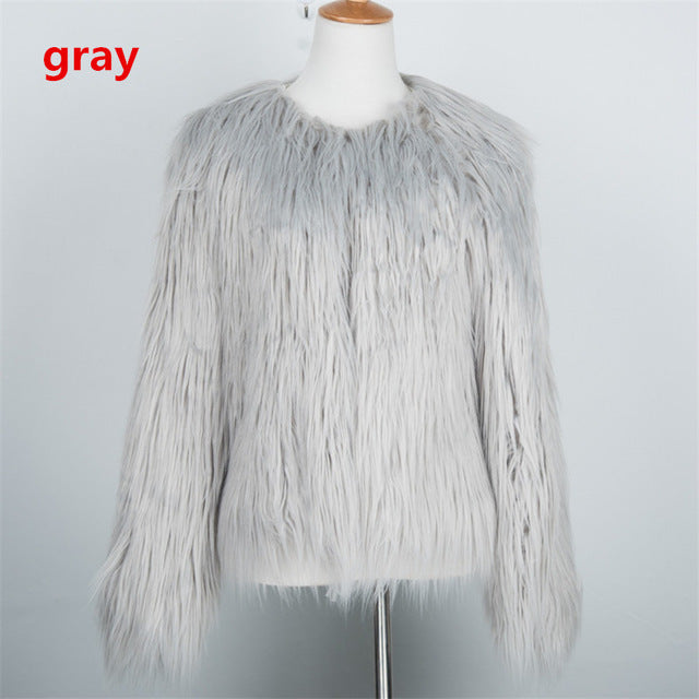 Women's Versatile Faux Fur Warm Long Coats