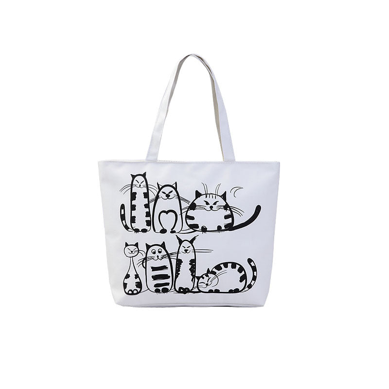 Women's Shopping Artistic Canvas Korean Style Fashion Shoulder Bags