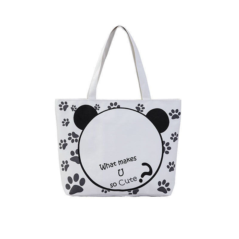 Women's Shopping Artistic Canvas Korean Style Fashion Shoulder Bags