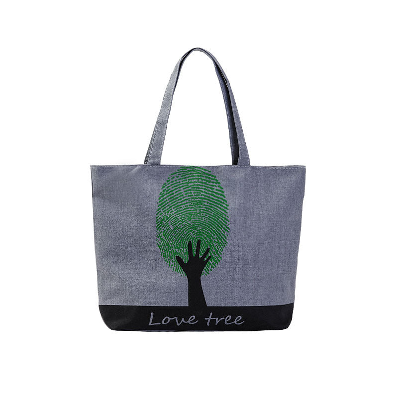 Women's Shopping Artistic Canvas Korean Style Fashion Shoulder Bags