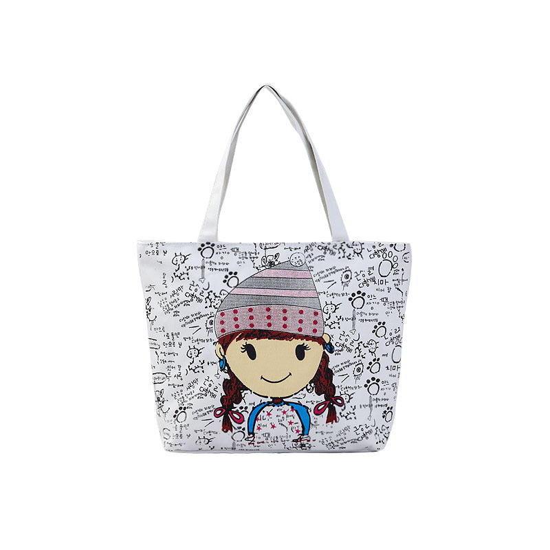 Women's Shopping Artistic Canvas Korean Style Fashion Shoulder Bags