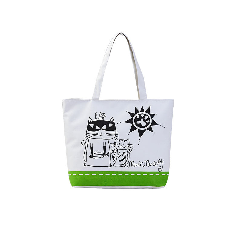 Women's Shopping Artistic Canvas Korean Style Fashion Shoulder Bags