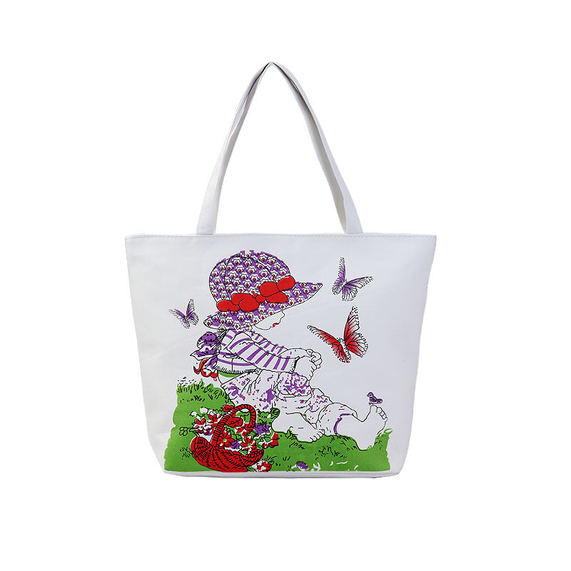 Women's Shopping Artistic Canvas Korean Style Fashion Shoulder Bags