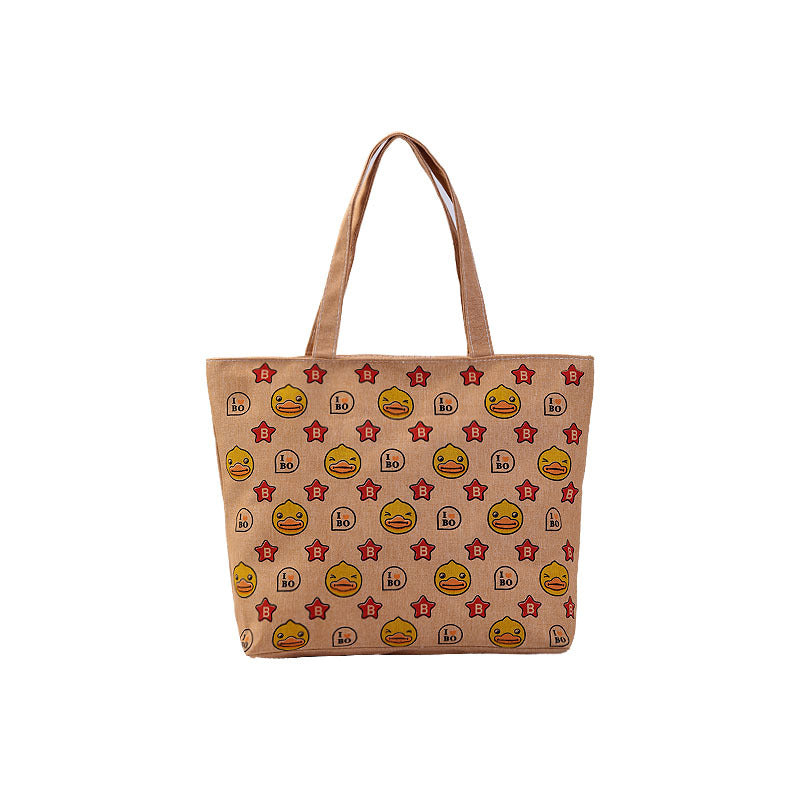 Women's Shopping Artistic Canvas Korean Style Fashion Shoulder Bags