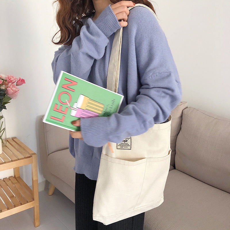 Canvas Female Korean Mori Trendy Double Shoulder Bags