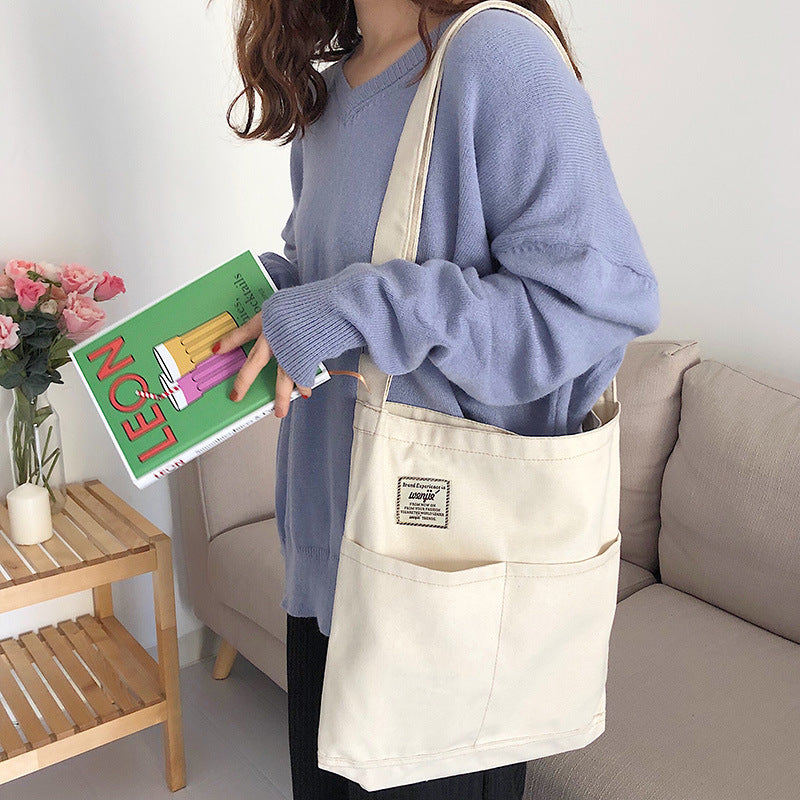Canvas Female Korean Mori Trendy Double Shoulder Bags