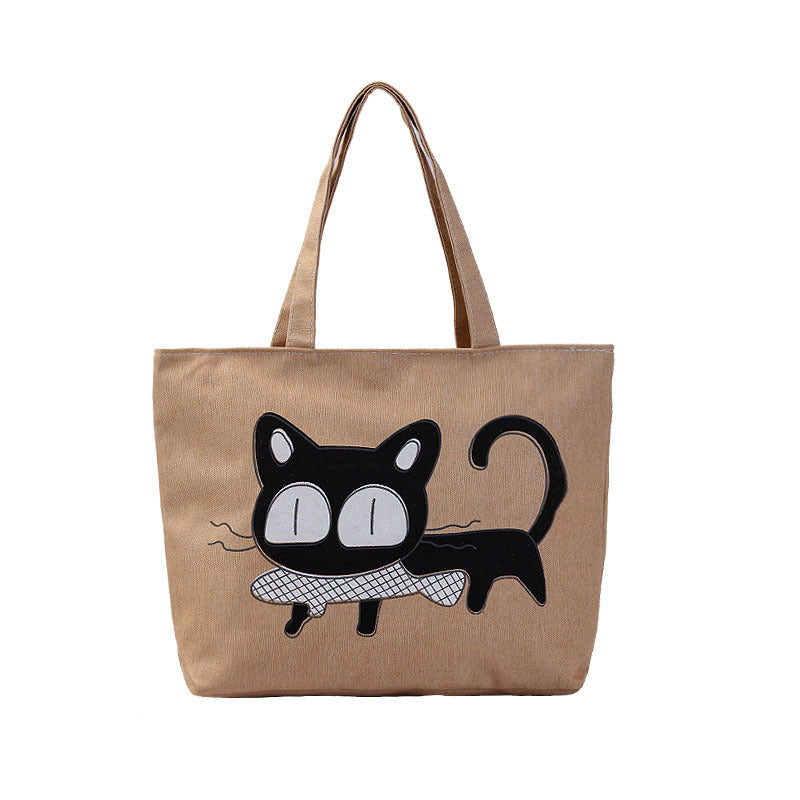 Women's Shopping Artistic Canvas Korean Style Fashion Shoulder Bags