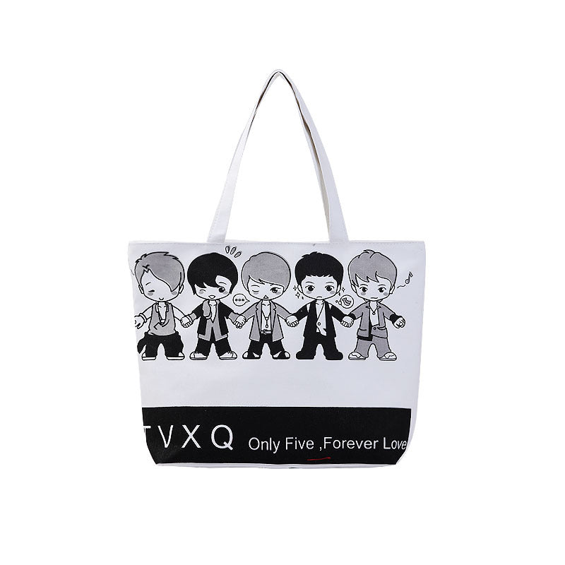 Women's Shopping Artistic Canvas Korean Style Fashion Shoulder Bags
