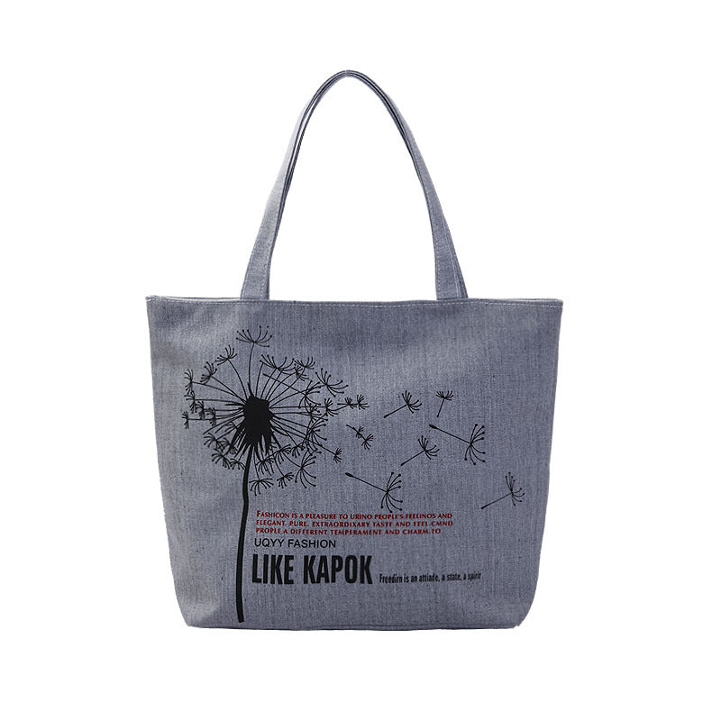 Women's Shopping Artistic Canvas Korean Style Fashion Shoulder Bags