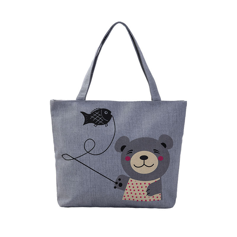 Women's Shopping Artistic Canvas Korean Style Fashion Shoulder Bags