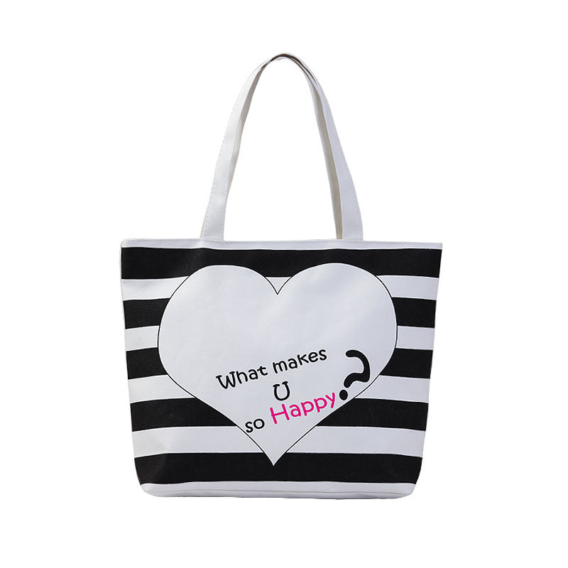 Women's Shopping Artistic Canvas Korean Style Fashion Shoulder Bags