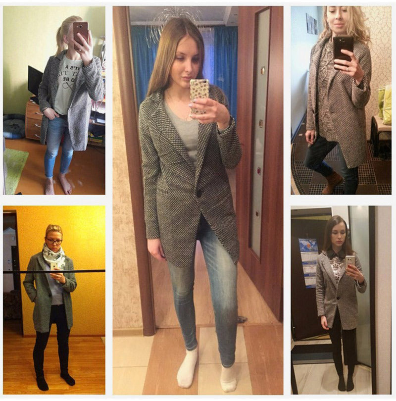 Graceful Overcoat Mid-length Large Special Offer Coats