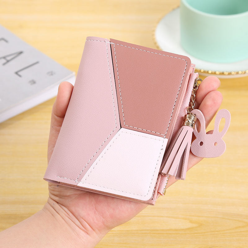 Women's Beautiful Short Leather Metal Zipper Ladies Wallets