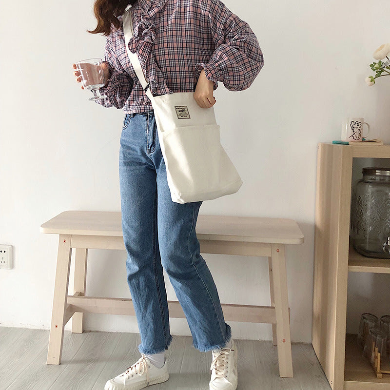 Canvas Female Korean Mori Trendy Double Shoulder Bags
