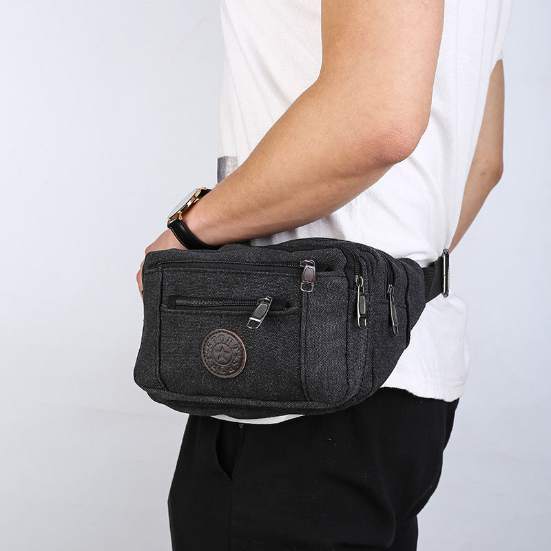 Men's Fashion Canvas Large Capacity Cycling Men's Waist Packs