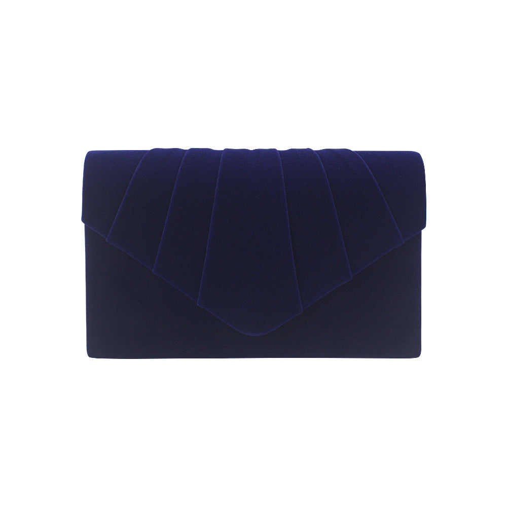 Women's Fashion Style Solid Color Veet Pleated Handbags