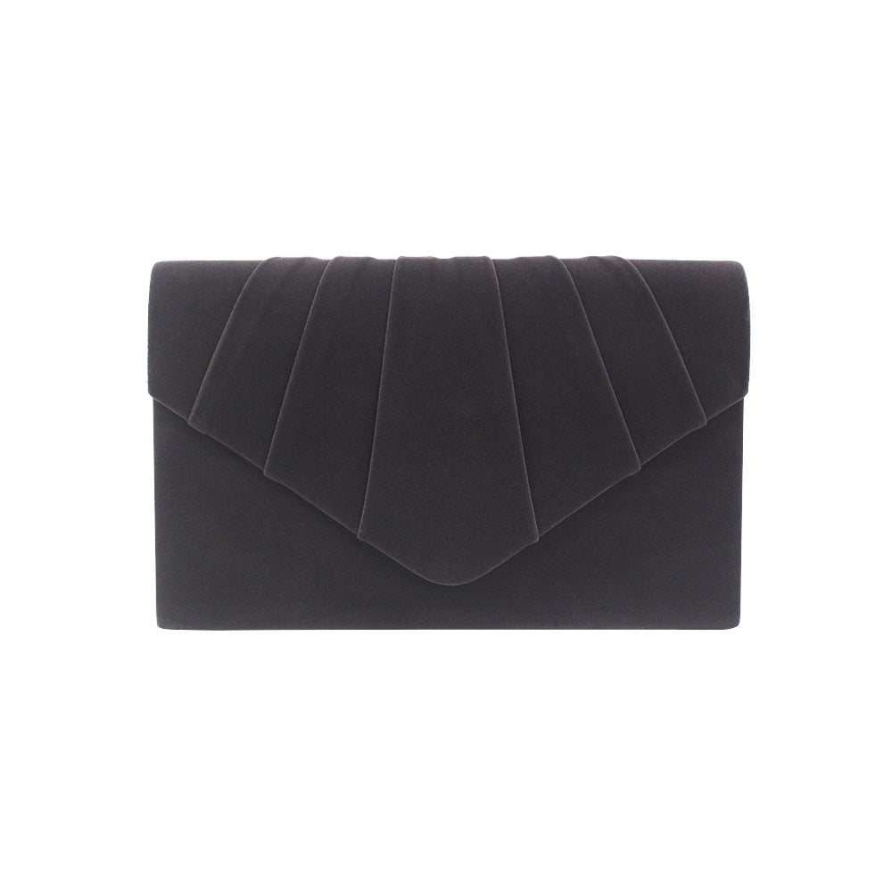 Women's Fashion Style Solid Color Veet Pleated Handbags