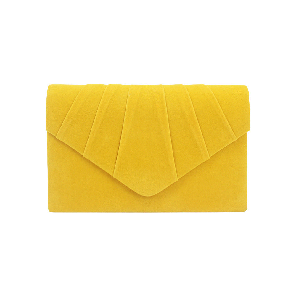 Women's Fashion Style Solid Color Veet Pleated Handbags