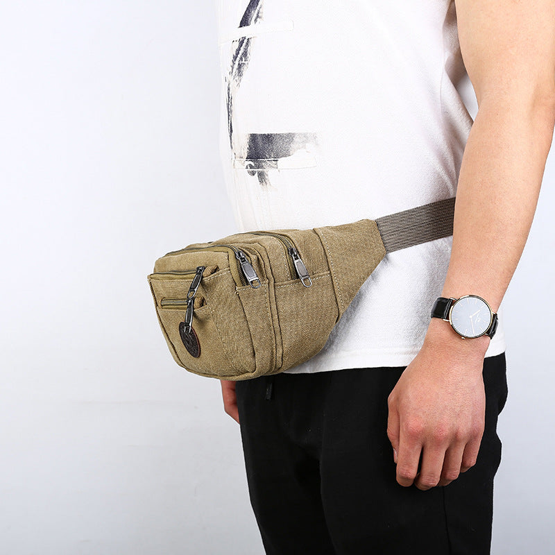 Men's Fashion Canvas Large Capacity Cycling Men's Waist Packs