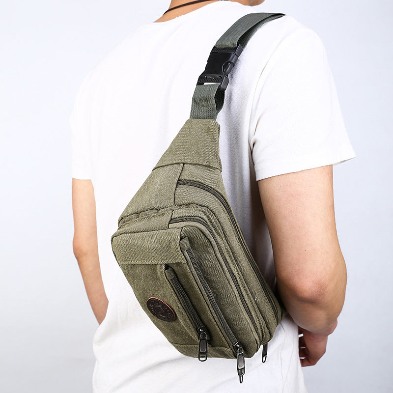 Men's Fashion Canvas Large Capacity Cycling Men's Waist Packs