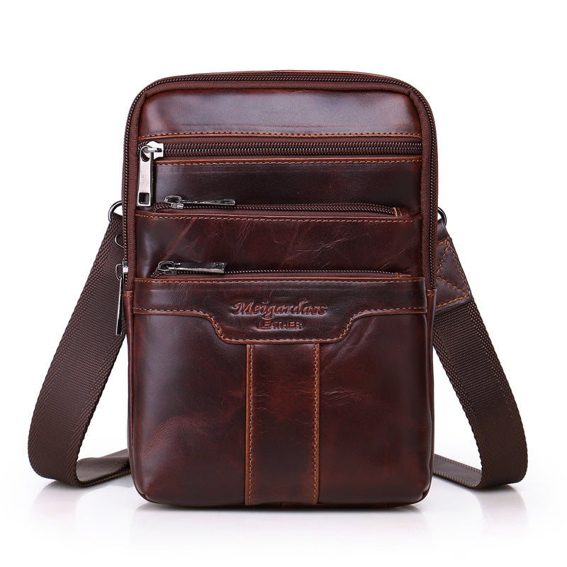 Men's First Layer Cowhide Genuine Leather Retro Men's Chest Bags